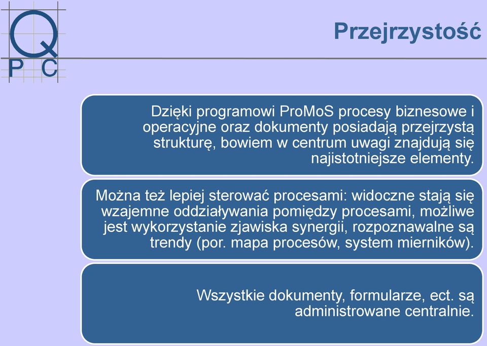 Można też lepiej sterować procesami: widoczne stają się wzajemne oddziaływania pomiędzy procesami, możliwe jest