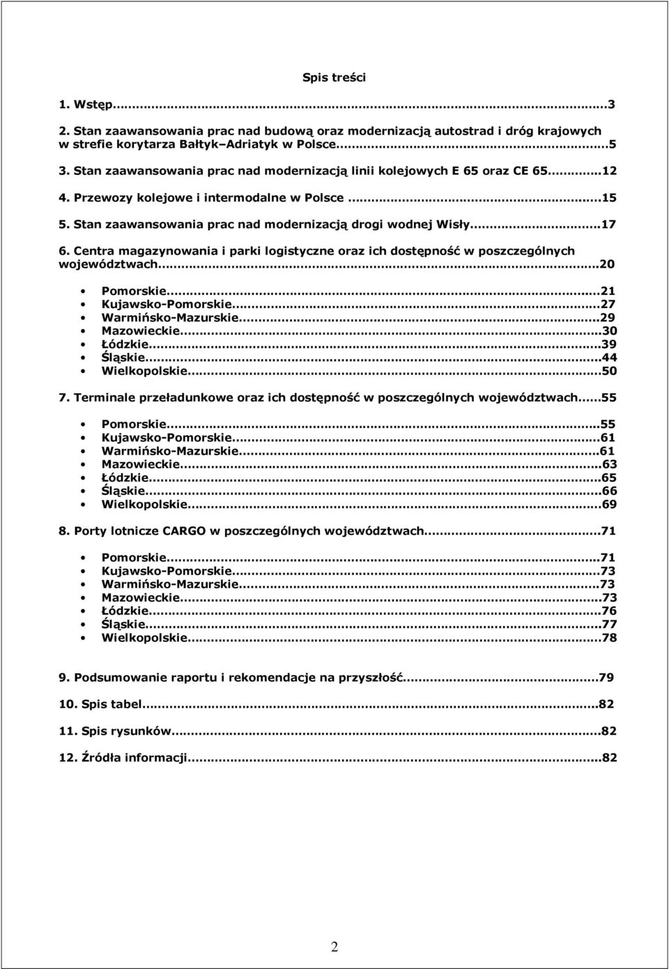 Centra magazynowania i parki logistyczne oraz ich dostępność w poszczególnych województwach.20 Pomorskie.. 21 Kujawsko-Pomorskie 27 Warmińsko-Mazurskie....29 Mazowieckie..30 Łódzkie.39 Śląskie.
