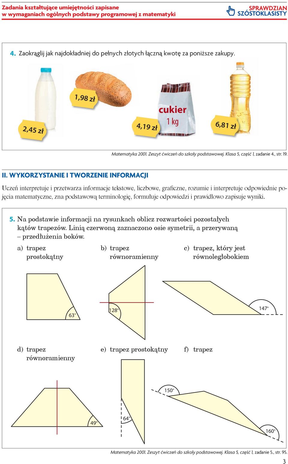 Zeszyt ćwiczeń do szkoły podstawowej. Klasa 5, część 1, zadanie 4., str. 19.