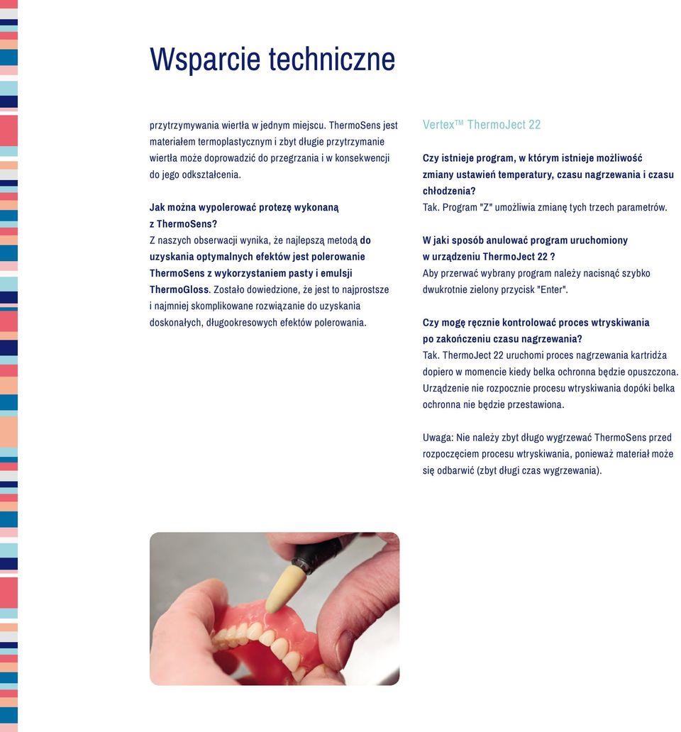 Jak można wypolerować protezę wykonaną z ThermoSens?