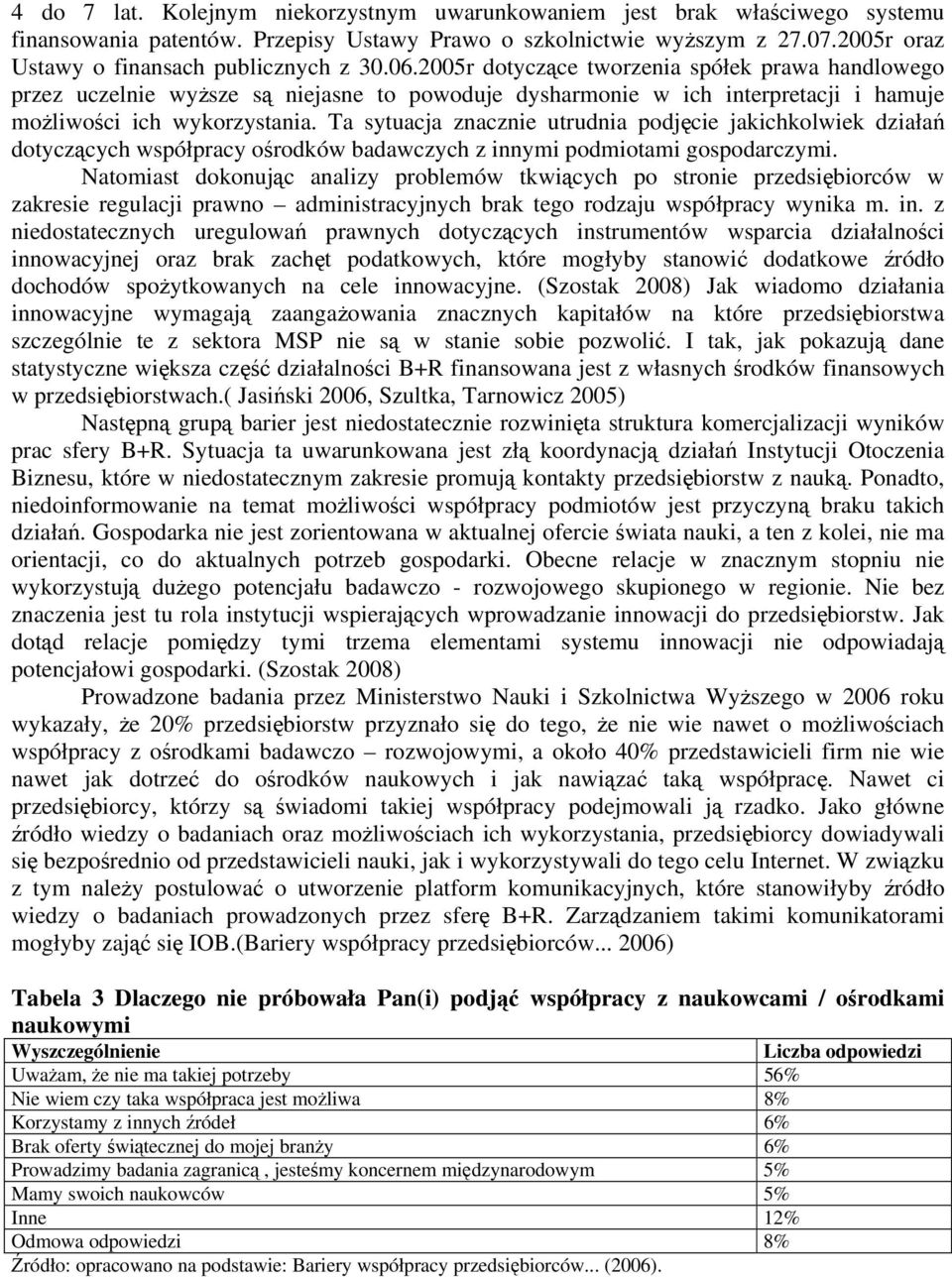 2005r dotyczące tworzenia spółek prawa handlowego przez uczelnie wyższe są niejasne to powoduje dysharmonie w ich interpretacji i hamuje możliwości ich wykorzystania.