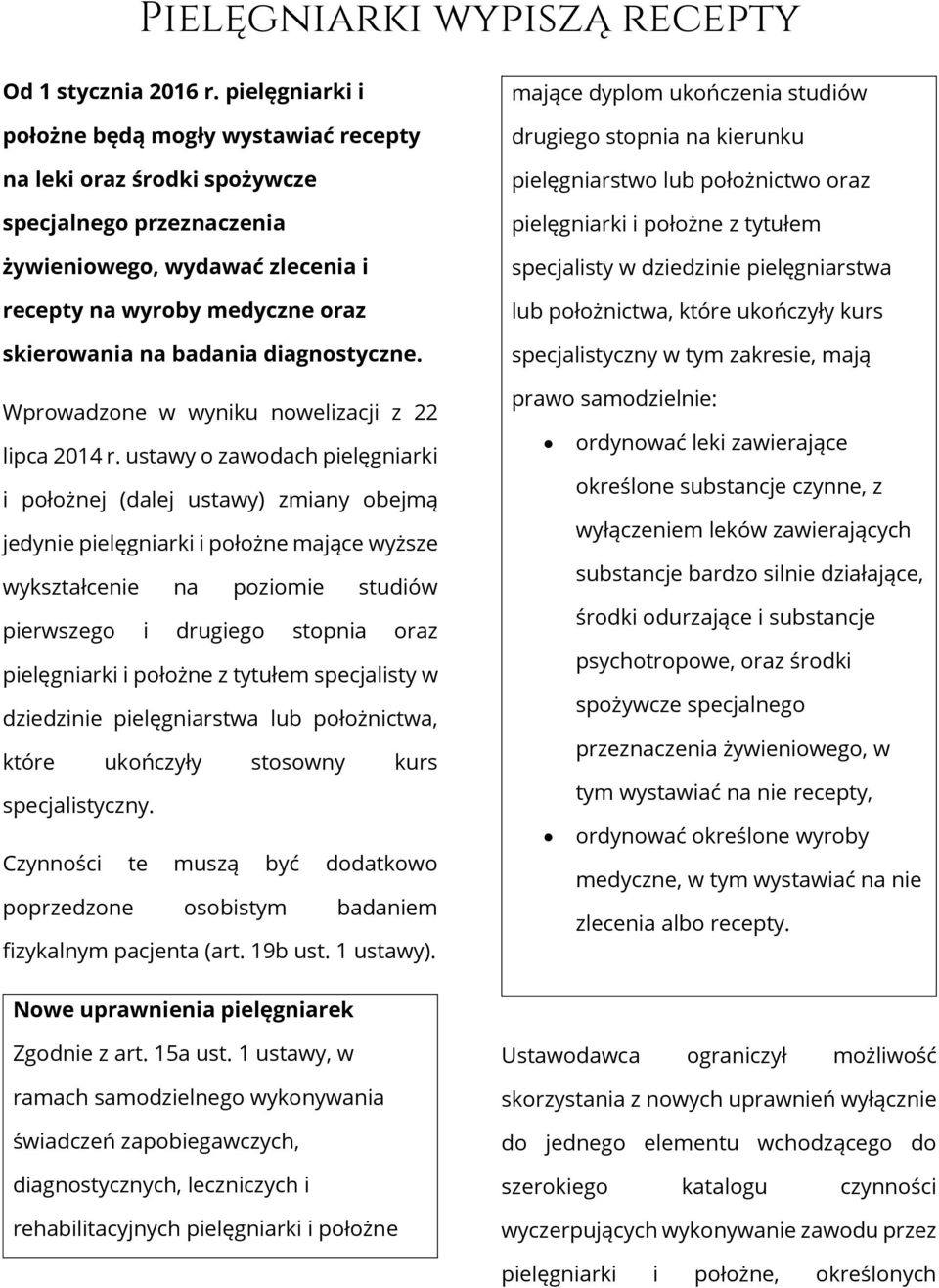 diagnostyczne. Wprowadzone w wyniku nowelizacji z 22 lipca 2014 r.