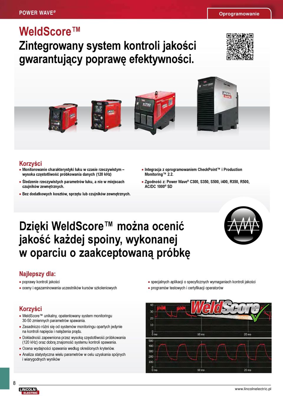 Bez dodatkowych kosztów, sprzętu lub czujników zewnętrznych. Integracja z oprogramowaniem CheckPoint i Production Monitoring 2.