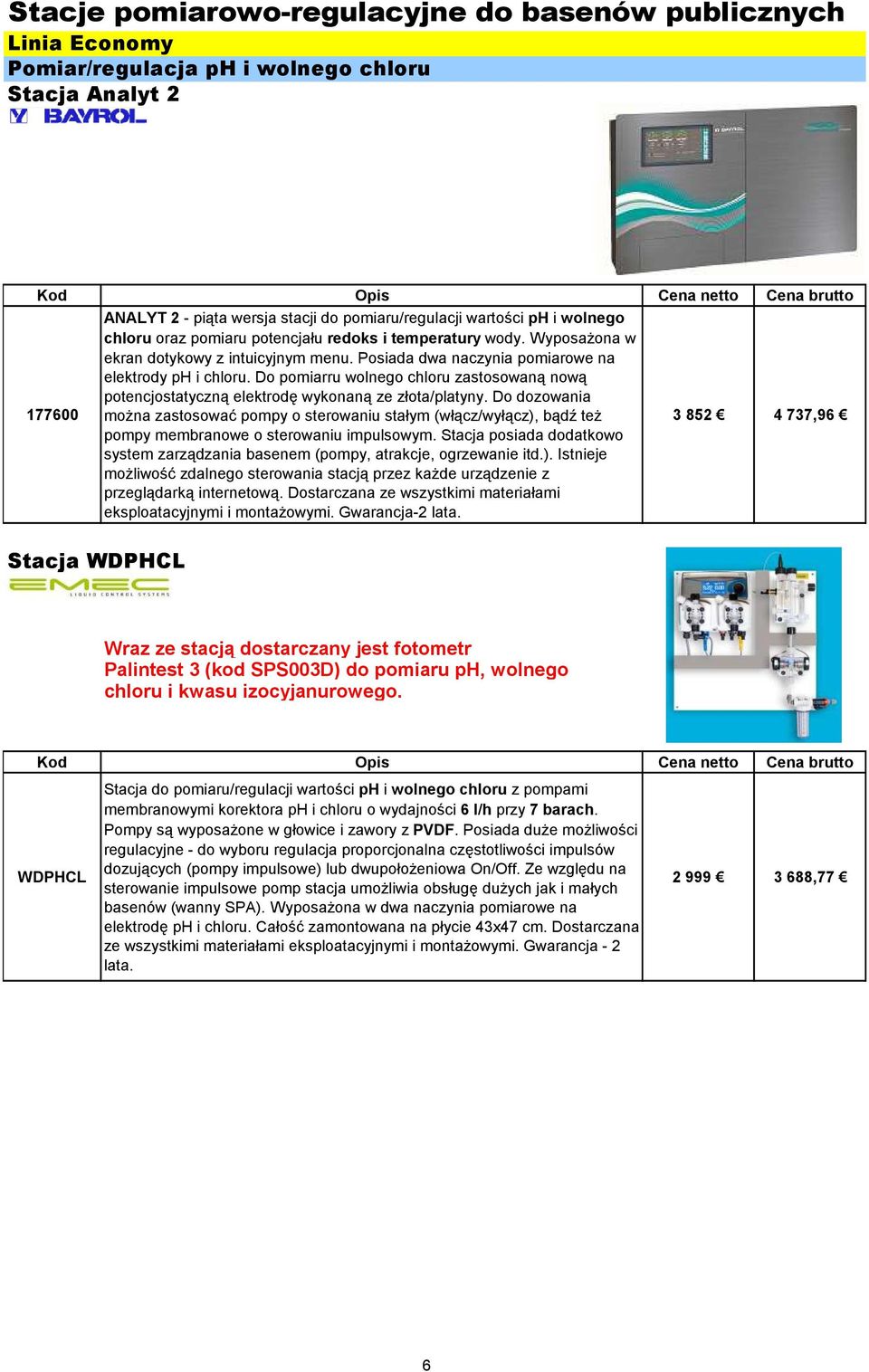 Do pomiarru wolnego chloru zastosowaną nową potencjostatyczną elektrodę wykonaną ze złota/platyny.