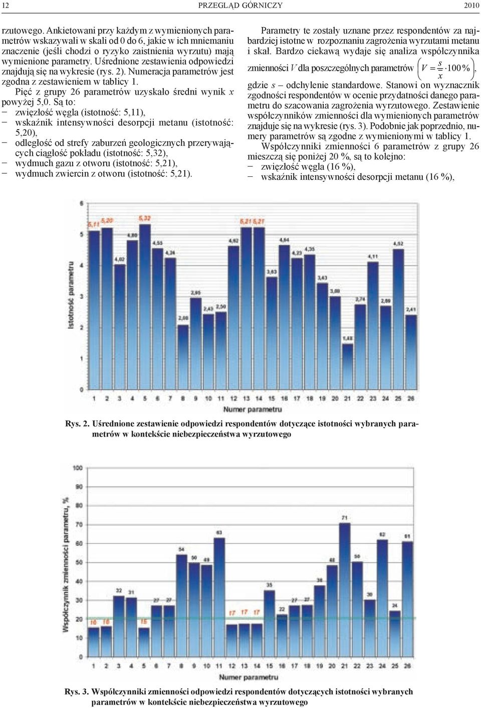 Uśrednione zestawienia odpowiedzi znajdują się na wykresie (rys. 2). Numeracja parametrów jest zgodna z zestawieniem w tablicy 1. Pięć z grupy 26 parametrów uzyskało średni wynik x powyżej 5,0.