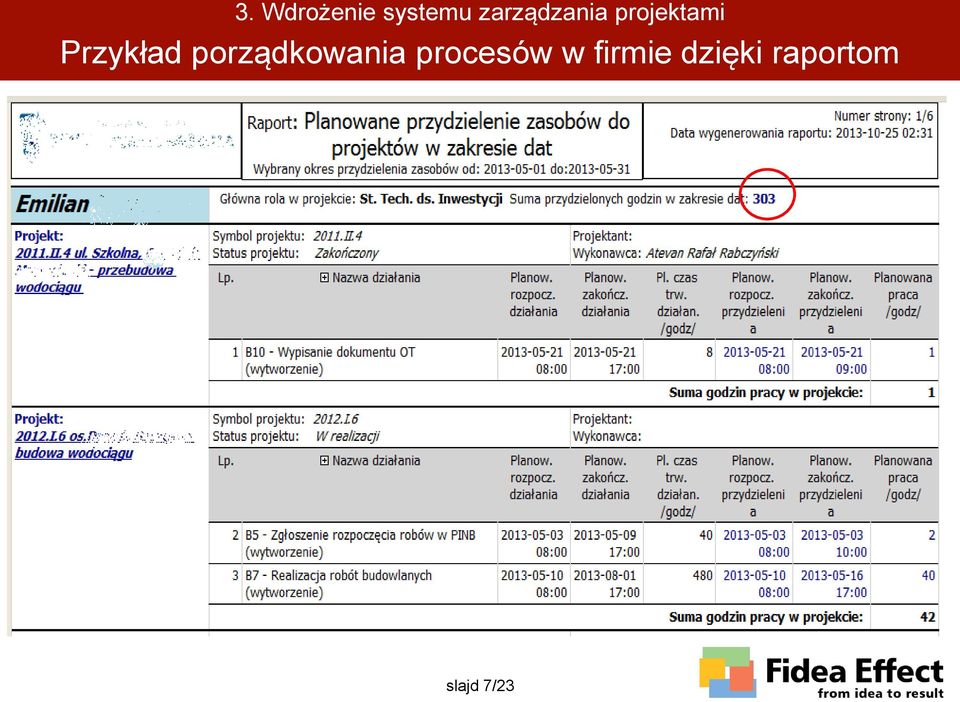 Przykład porządkowania