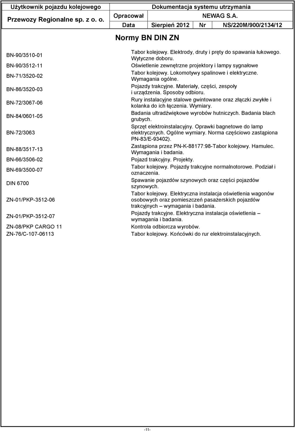 Lokomotywy spalinowe i elektryczne. Wymagania ogólne. Pojazdy trakcyjne. Materiały, części, zespoły i urządzenia. Sposoby odbioru.