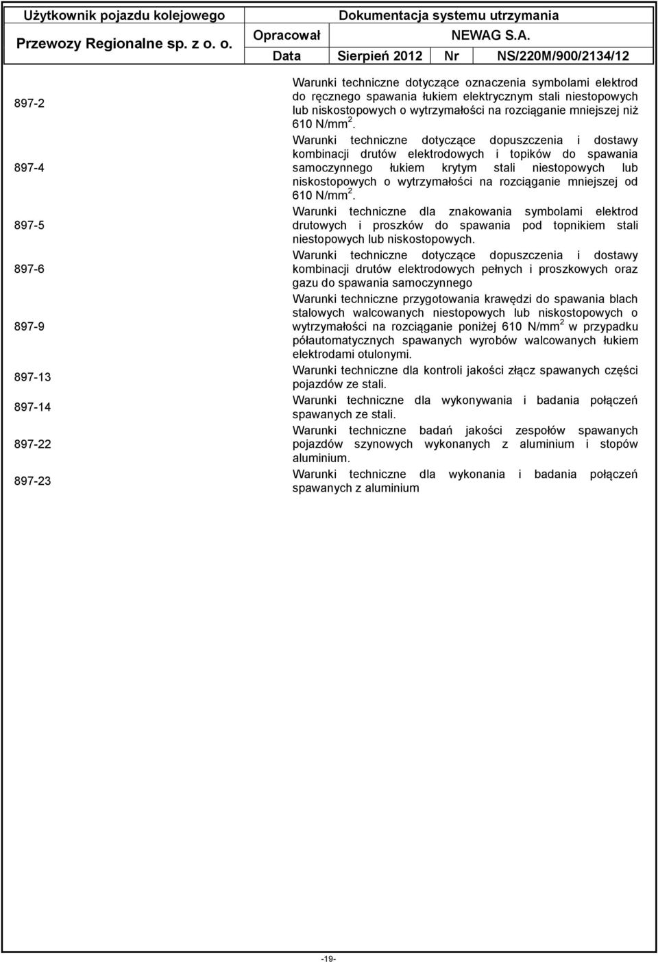 Warunki techniczne dotyczące dopuszczenia i dostawy kombinacji drutów elektrodowych i topików do spawania samoczynnego łukiem krytym stali niestopowych lub niskostopowych o wytrzymałości na