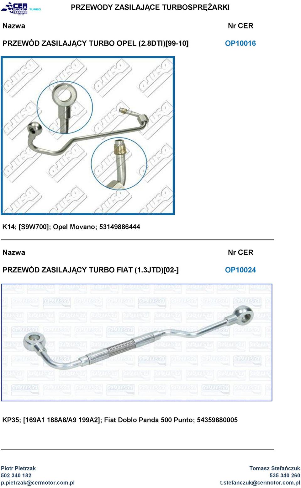 53149886444 PRZEWÓD ZASILAJĄCY TURBO FIAT (1.