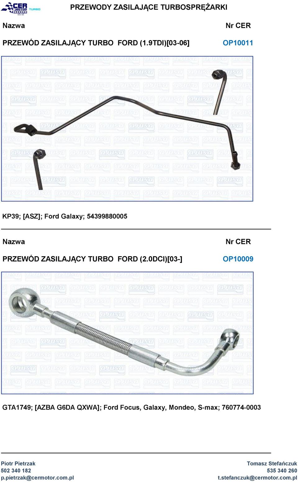 54399880005 PRZEWÓD ZASILAJĄCY TURBO FORD (2.