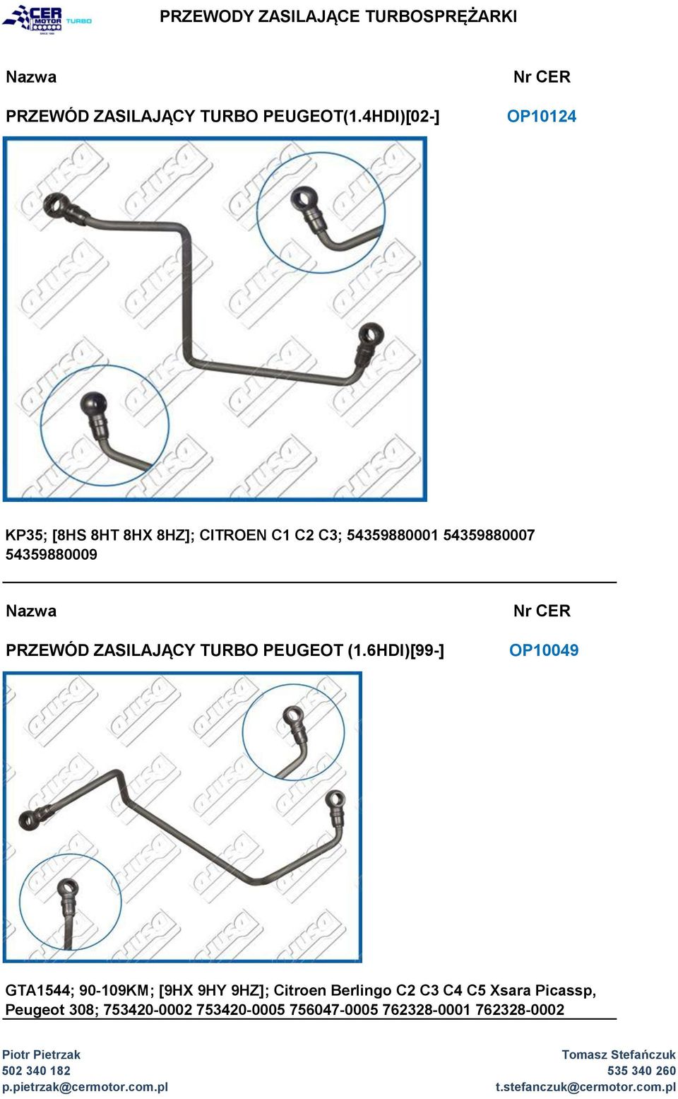 54359880007 54359880009 PRZEWÓD ZASILAJĄCY TURBO PEUGEOT (1.