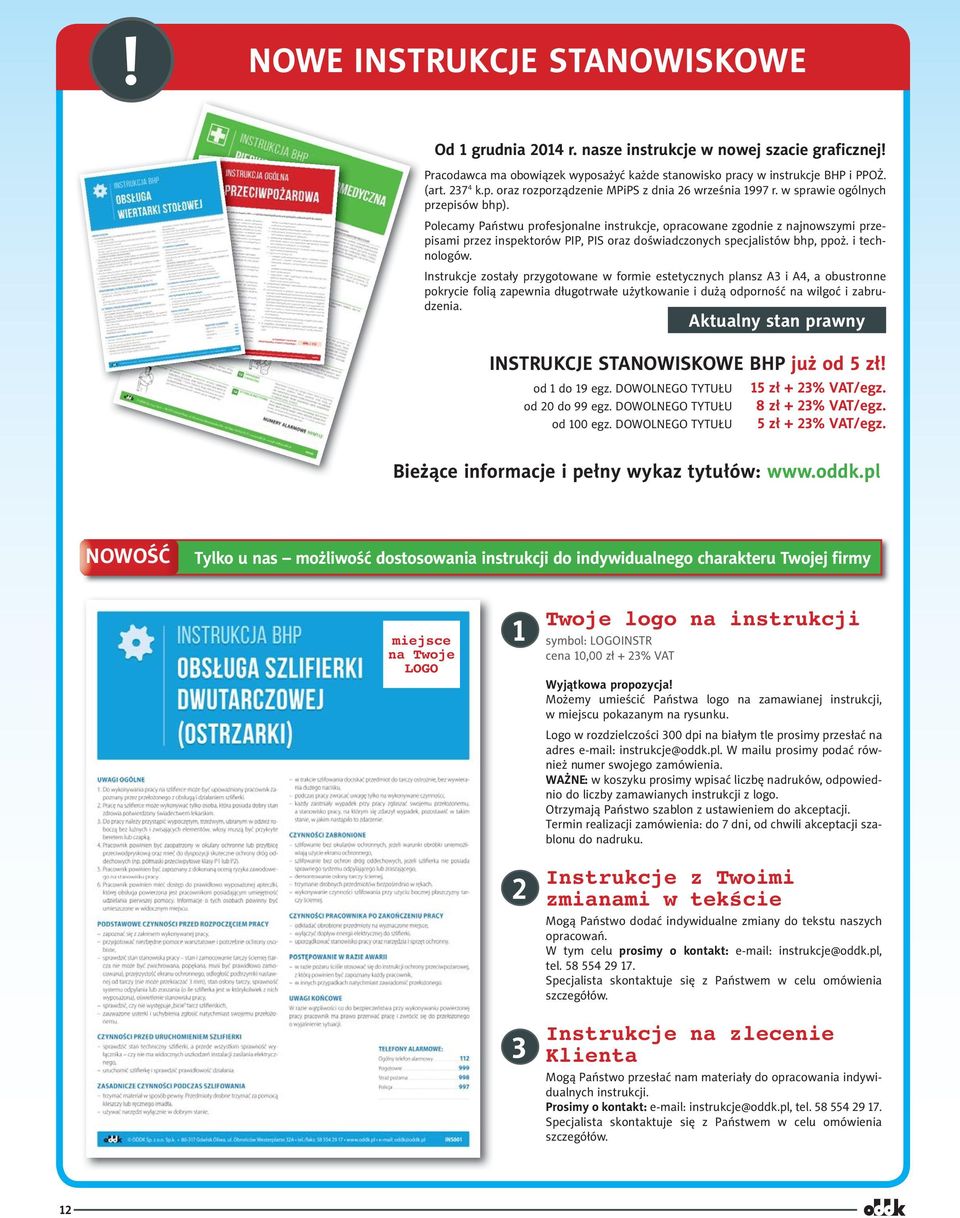 i technologów. Instrukcje zostały przygotowane w formie estetycznych plansz A3 i A4, a obustronne pokrycie folią zapewnia długotrwałe użytkowanie i dużą odporność na wilgoć i zabrudzenia.