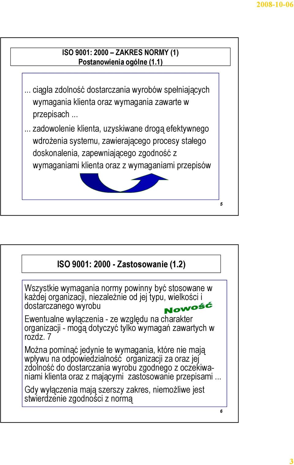 9001: 2000 - Zastosowanie (1.