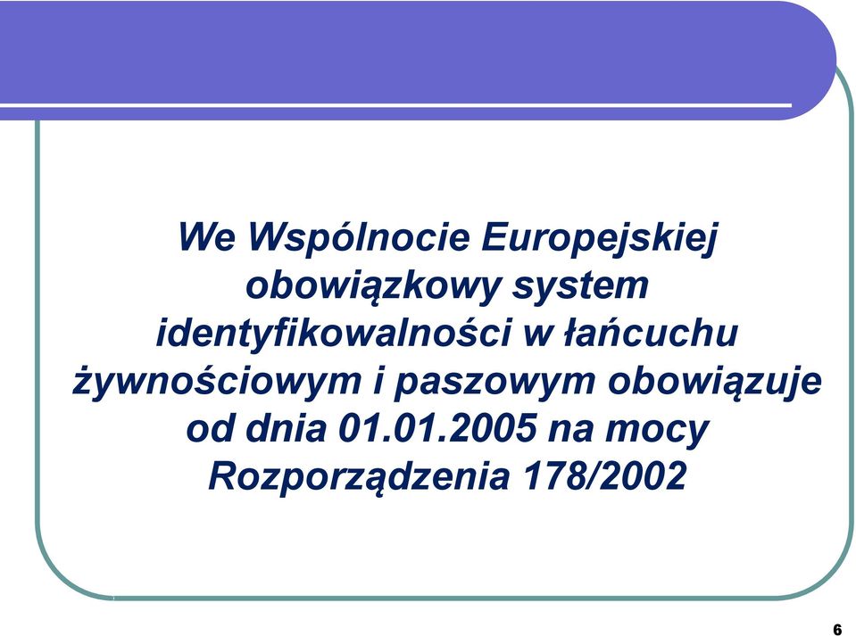 żywnościowym i paszowym obowiązuje od