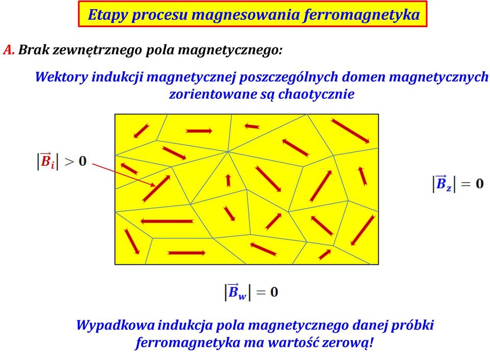 magnetycznej poszczególnych domen magnetycznych zorientowane są