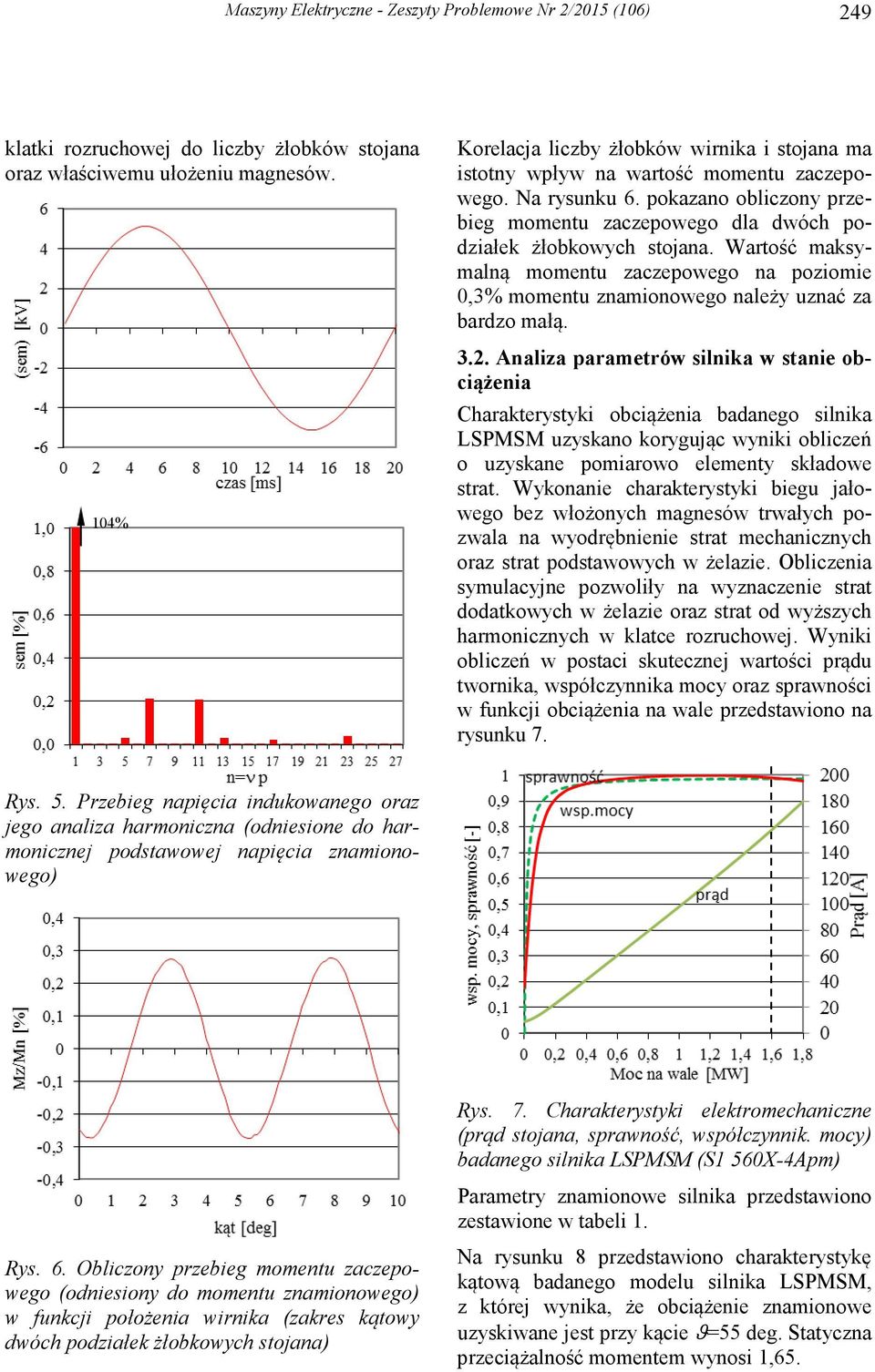 Wartość maksymalną momentu zaczepowego na poziomie 0,3% momentu znamionowego należy uznać za bardzo małą. 3.2.