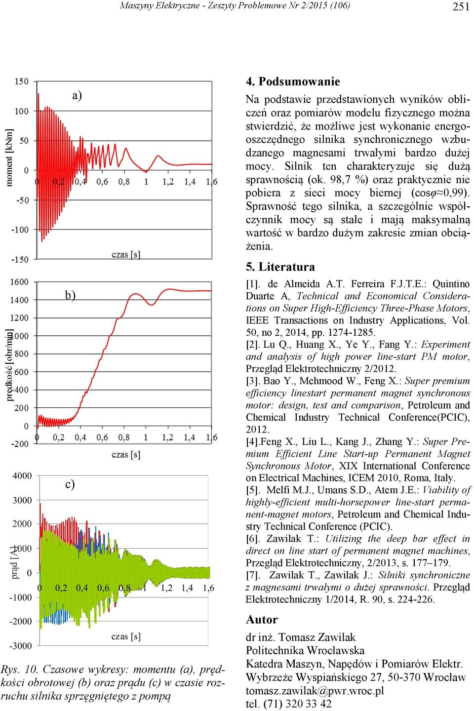 trwałymi bardzo dużej mocy. Silnik ten charakteryzuje się dużą sprawnością (ok. 98,7 %) oraz praktycznie nie pobiera z sieci mocy biernej (cosφ 0,99).