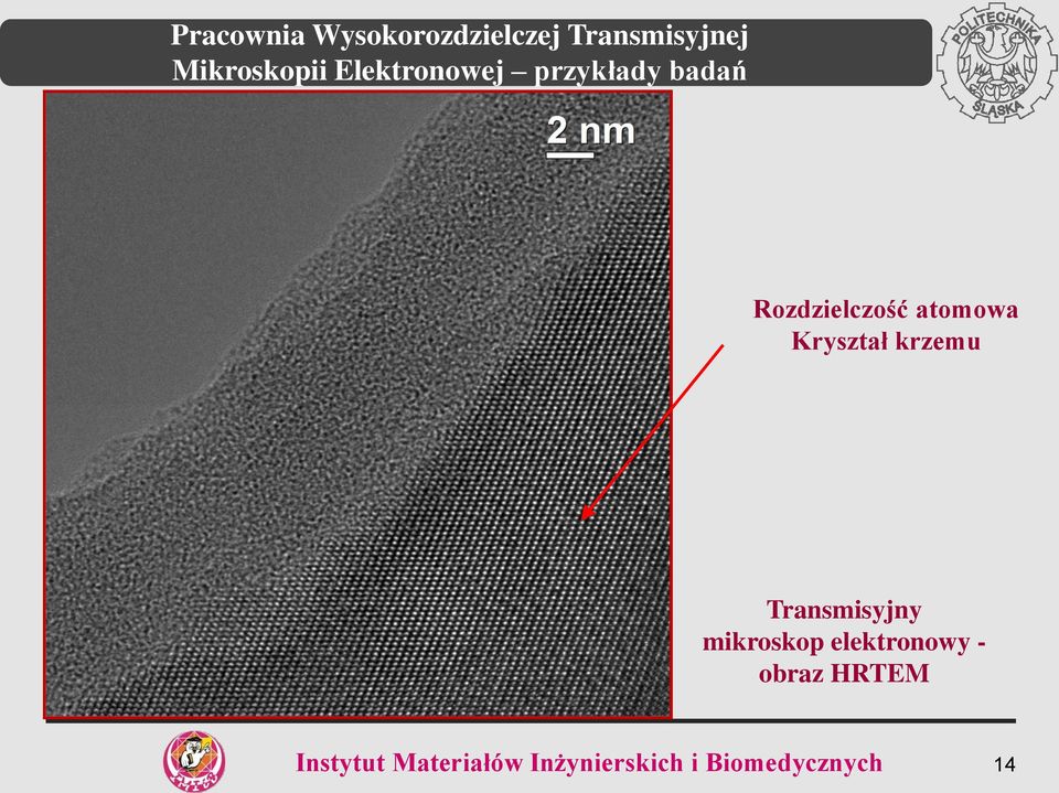 Kryształ krzemu Transmisyjny mikroskop elektronowy -