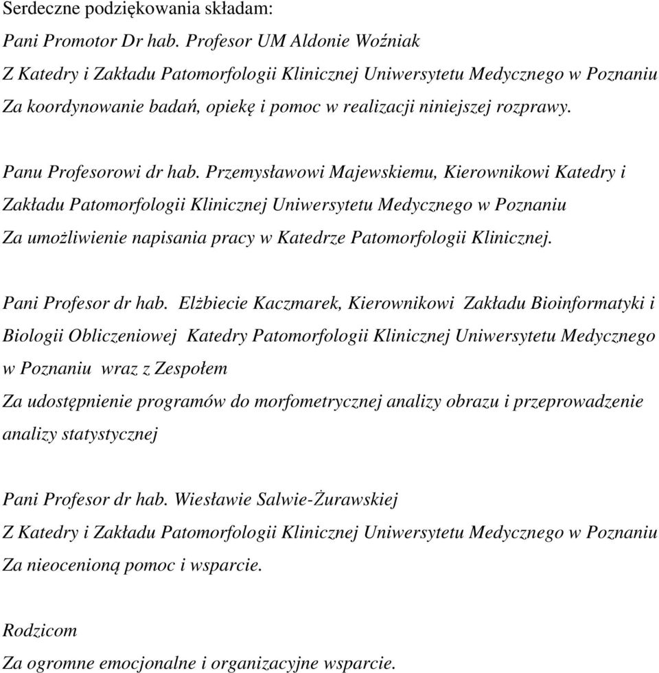 Panu Profesorowi dr hab.