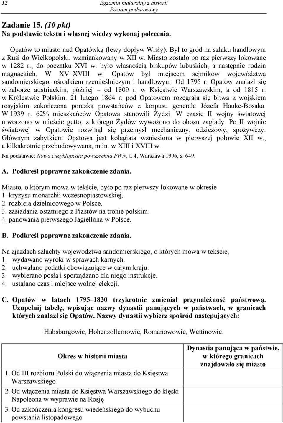 było własnością biskupów lubuskich, a następnie rodzin magnackich. W XV XVIII w. Opatów był miejscem sejmików województwa sandomierskiego, ośrodkiem rzemieślniczym i handlowym. Od 1795 r.