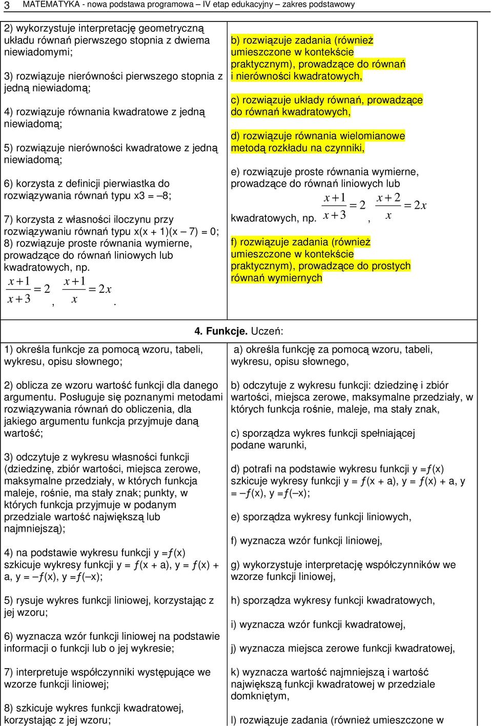 Podstawa Programowa 2017 Matematyka Szkoła Podstawowa NOWA PODSTAWA PROGRAMOWA Z MATEMATYKI liceum zakres podstawowy - PDF