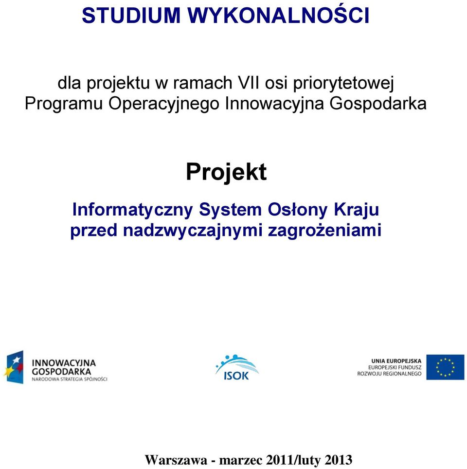 Gospodarka Projekt Informatyczny System Osłony Kraju