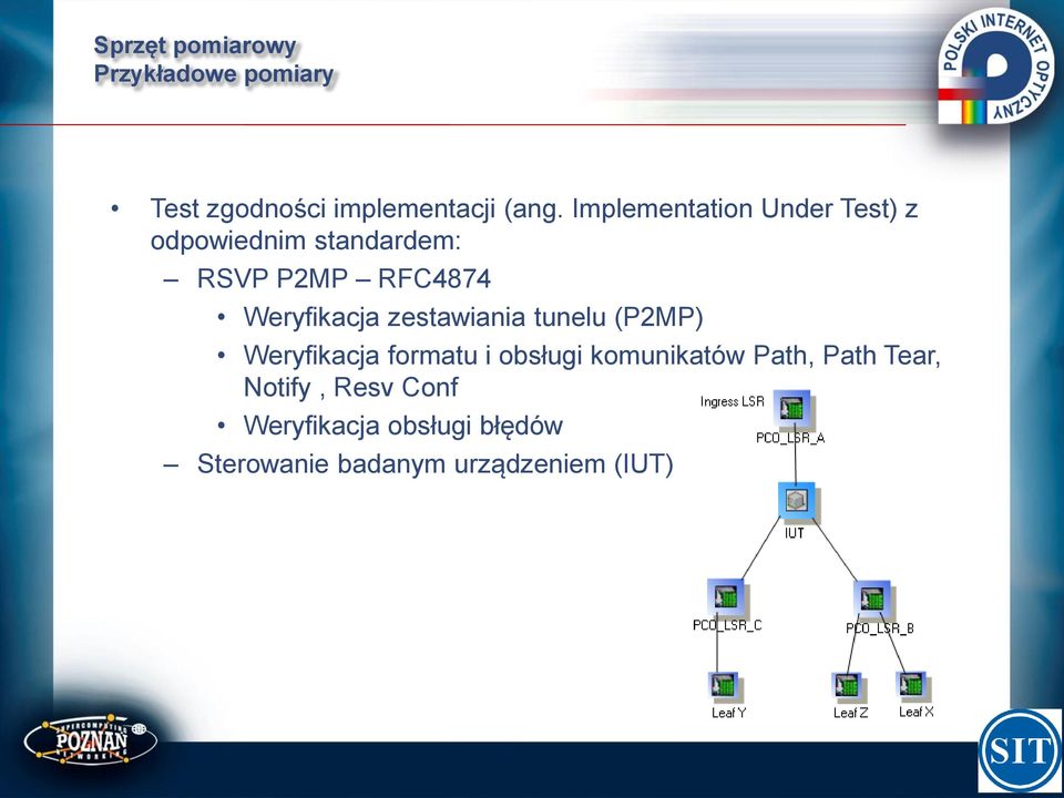 Weryfikacja zestawiania tunelu (P2MP) Weryfikacja formatu i obsługi komunikatów