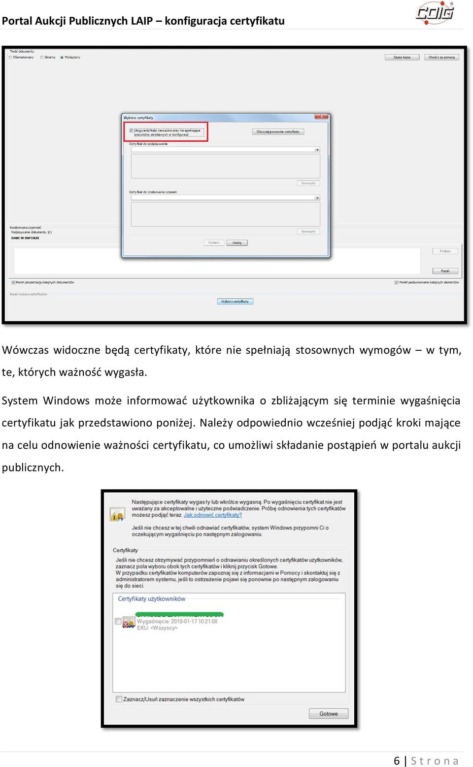 System Windows może informować użytkownika o zbliżającym się terminie wygaśnięcia certyfikatu jak