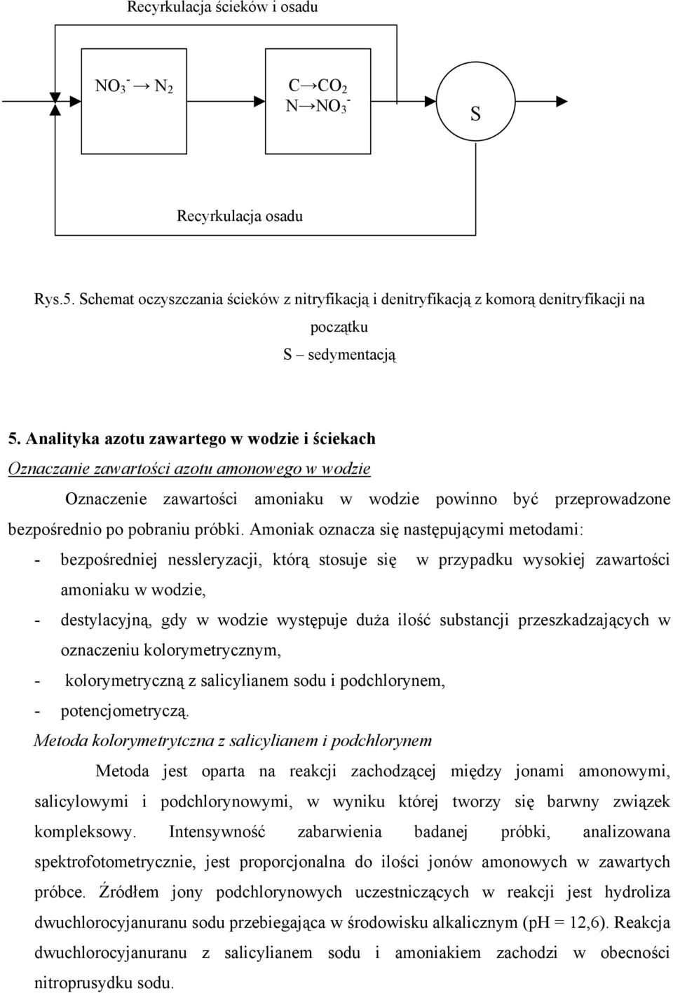 Amoniak oznacza się następującymi metodami: bezpośredniej nessleryzacji, którą stosuje się w przypadku wysokiej zawartości amoniaku w wodzie, destylacyjną, gdy w wodzie występuje duża ilość