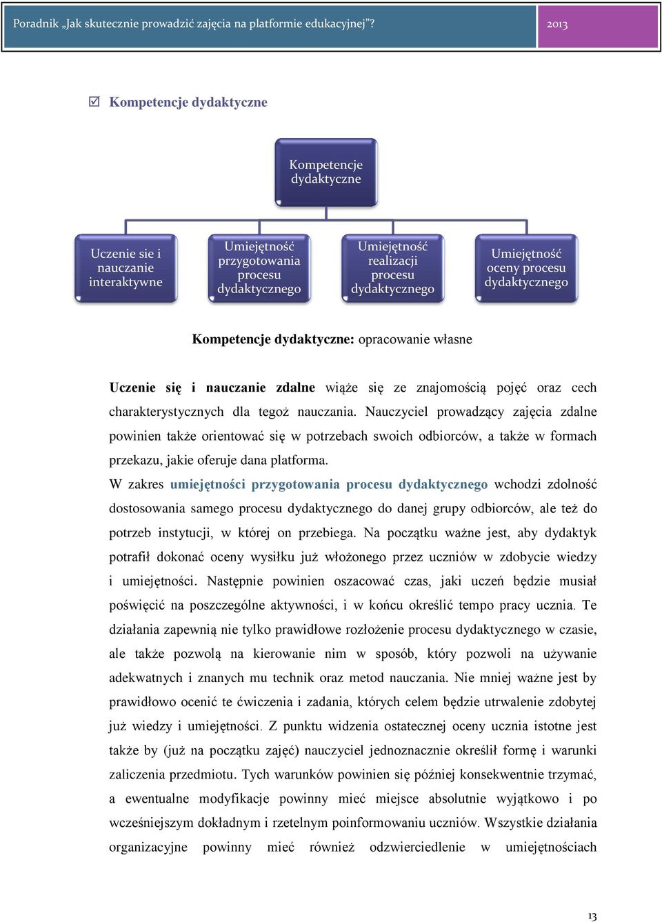 Nauczyciel prowadzący zajęcia zdalne powinien także orientować się w potrzebach swoich odbiorców, a także w formach przekazu, jakie oferuje dana platforma.