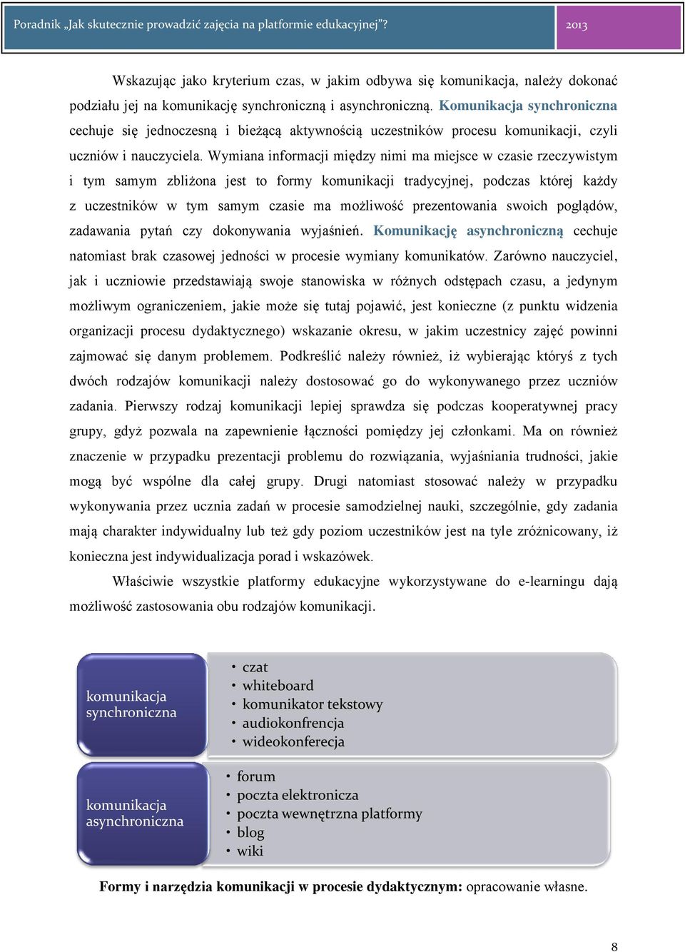 Wymiana informacji między nimi ma miejsce w czasie rzeczywistym i tym samym zbliżona jest to formy komunikacji tradycyjnej, podczas której każdy z uczestników w tym samym czasie ma możliwość