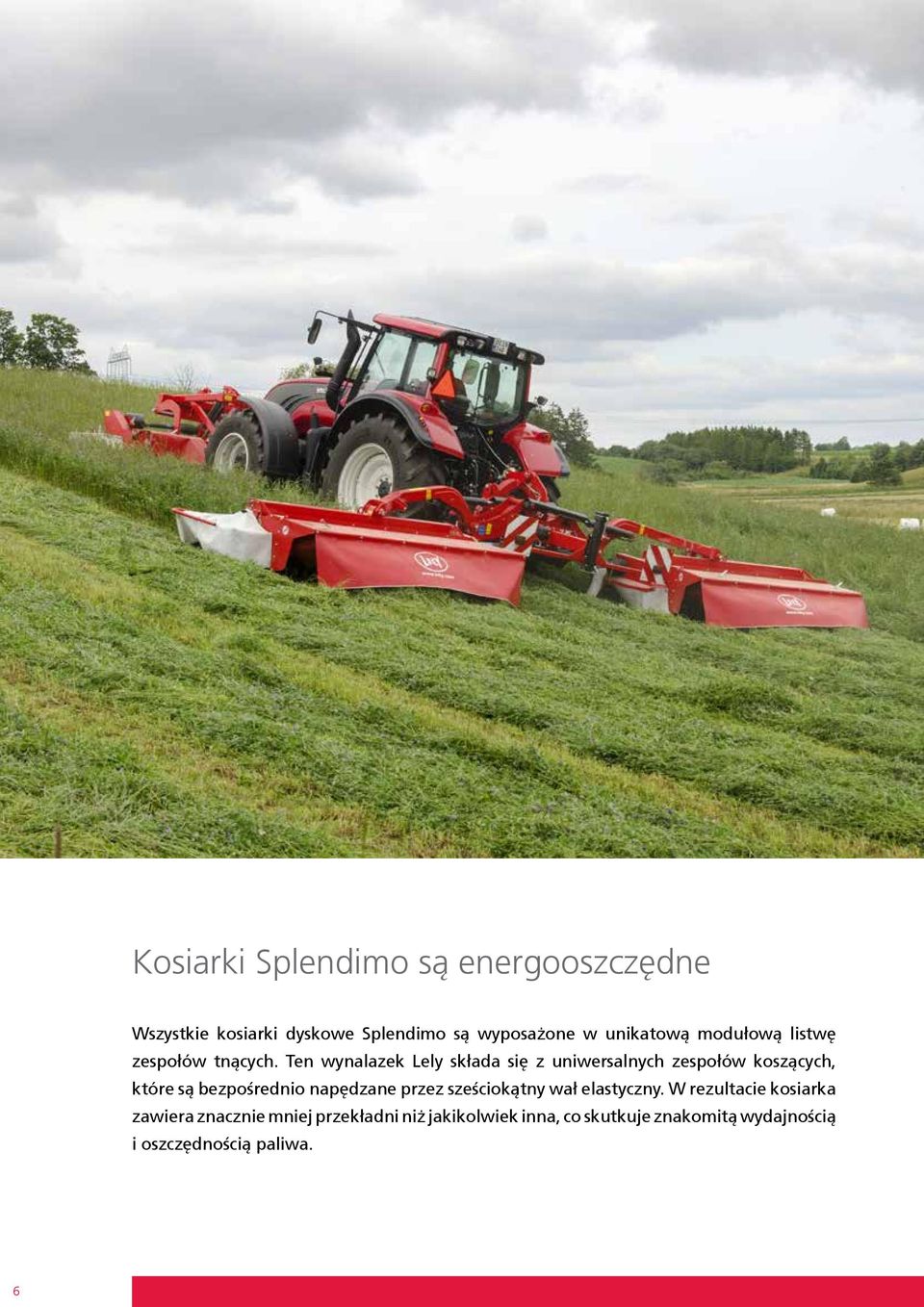 Ten wynalazek Lely składa się z uniwersalnych zespołów koszących, które są bezpośrednio napędzane