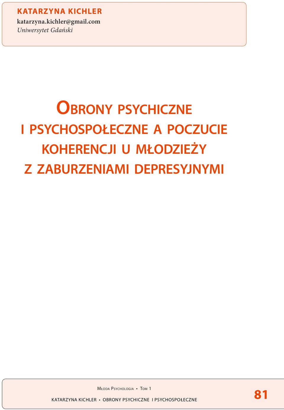 i psychospołeczne a poczucie koherencji u