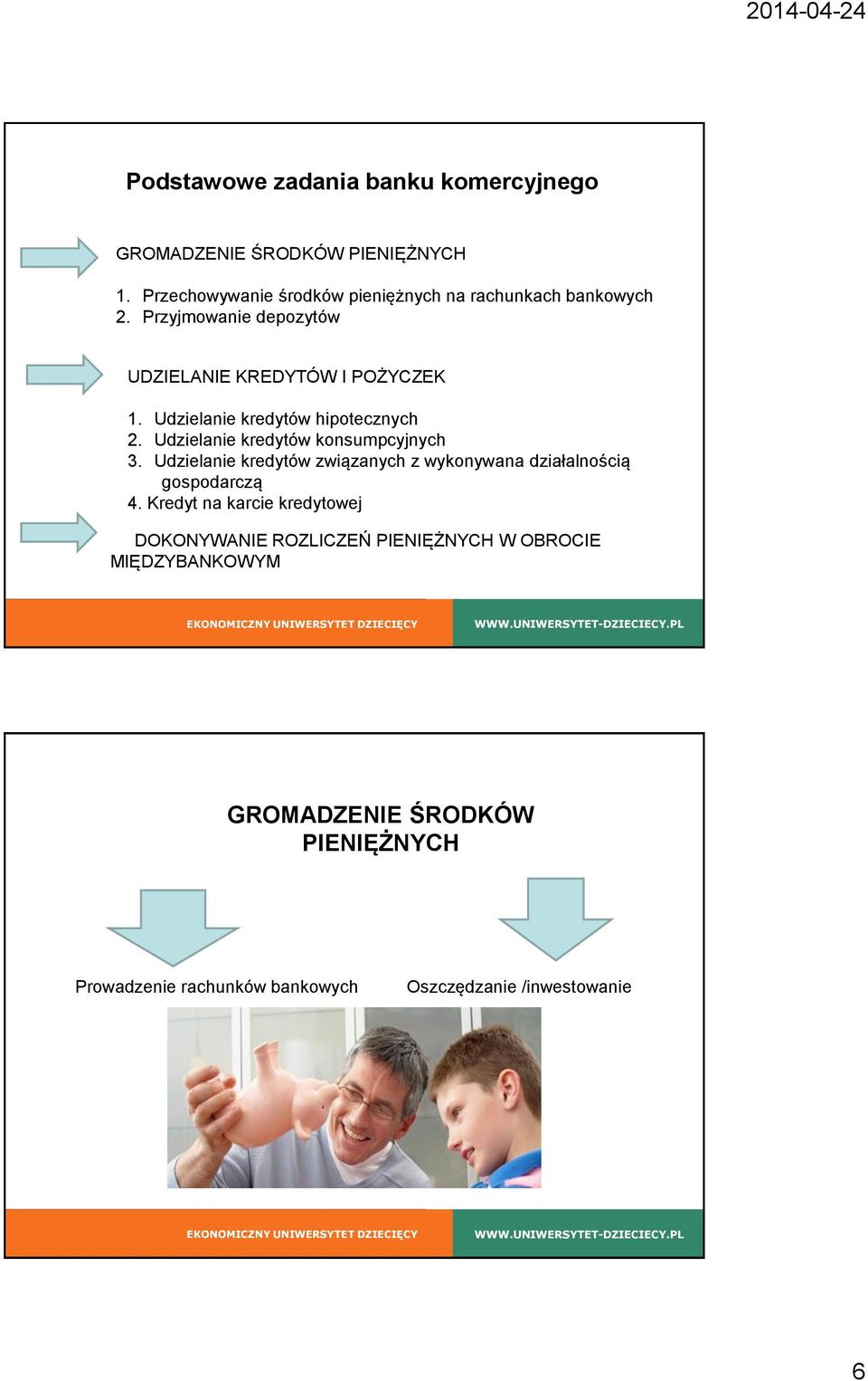 Udzielanie kredytów hipotecznych 2. Udzielanie kredytów konsumpcyjnych 3.