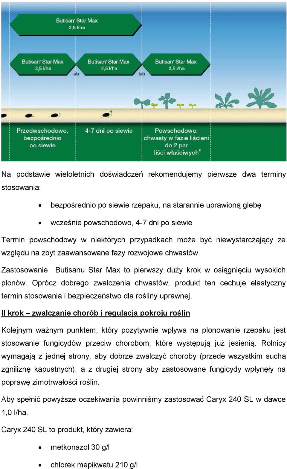 Zastosowanie Butisanu Star Max to pierwszy duży krok w osiągnięciu wysokich plonów.