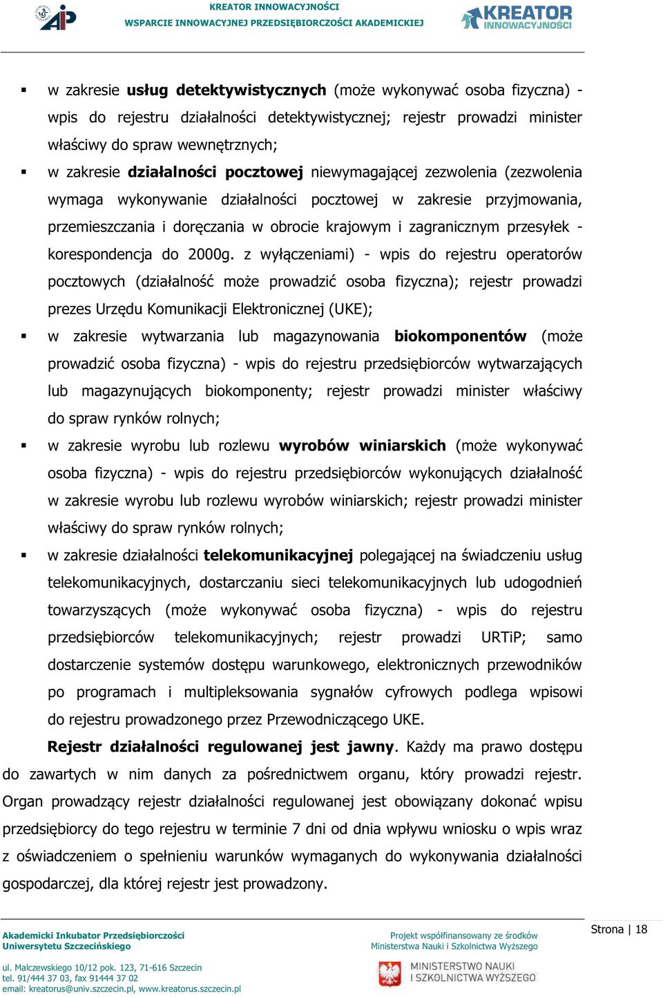 przesyłek - korespondencja do 2000g.