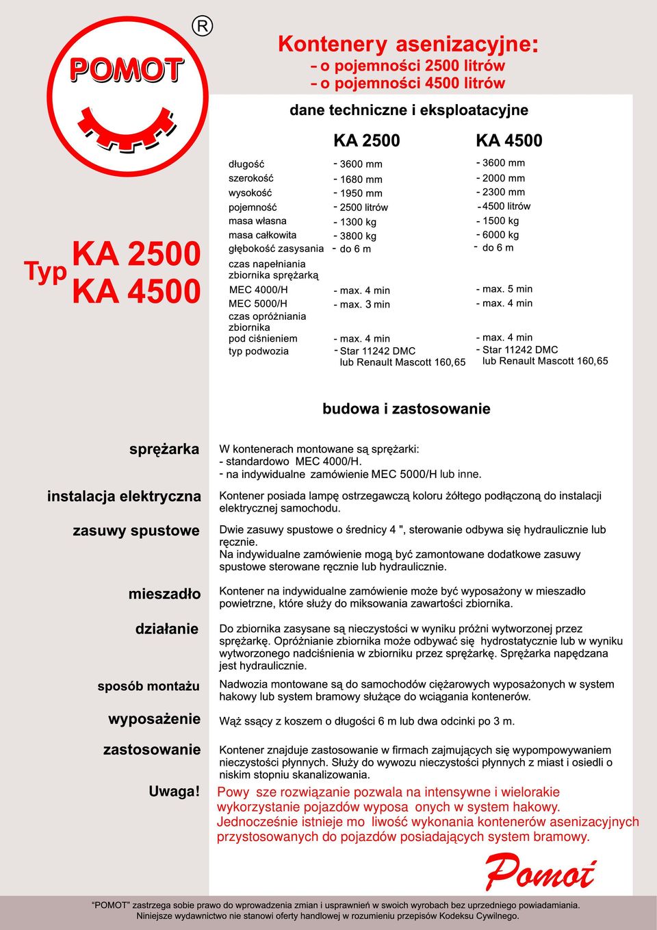 wykorzystanie pojazdów wyposażonych w system hakowy.