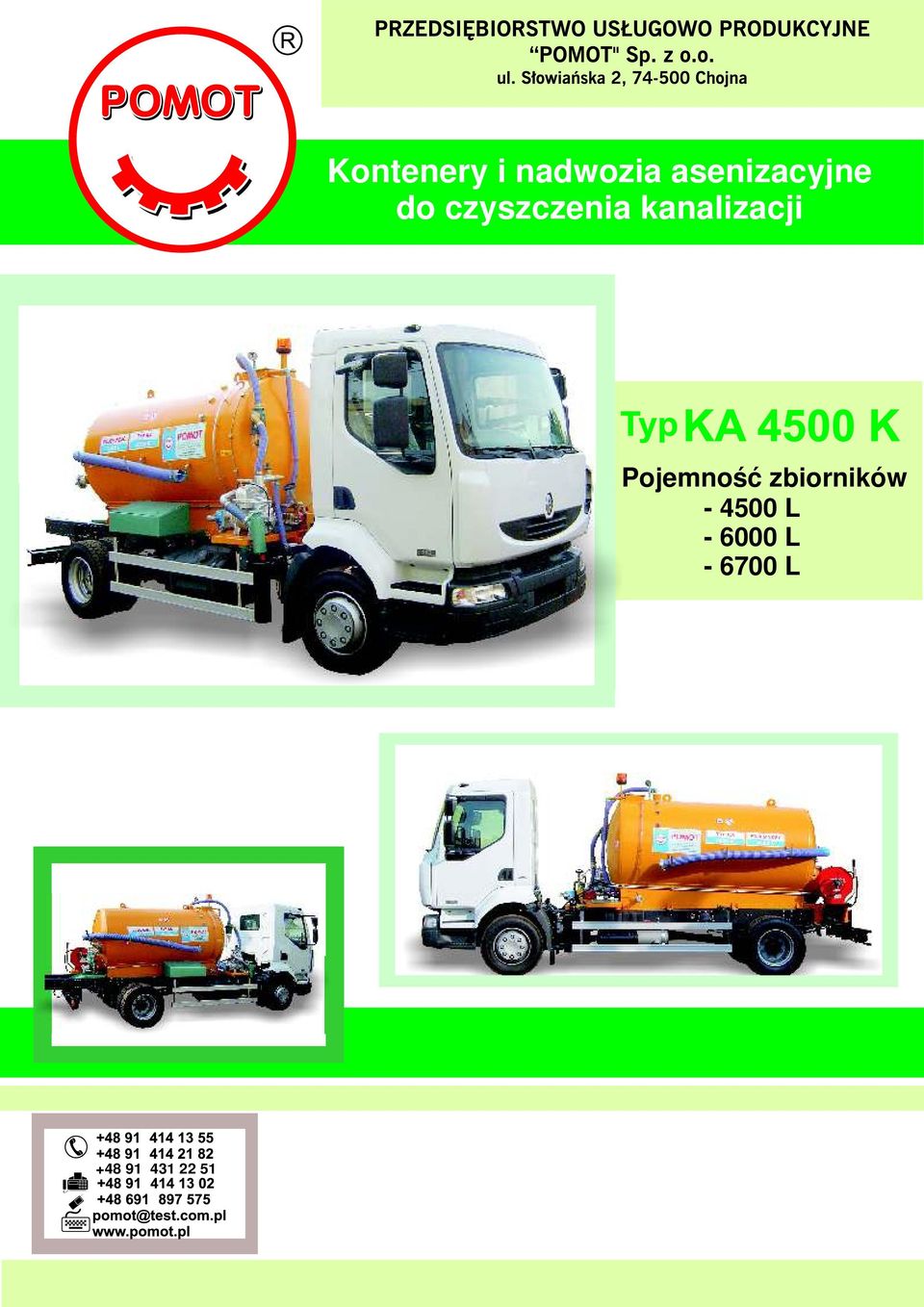 kanalizacji Pojemność