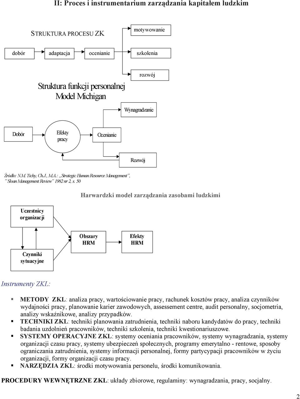 50 Uczestnicy organizacji Harwardzki model zarządzania zasobami ludzkimi Obszary HRM Efekty HRM Czynniki sytuacyjne Instrumenty ZKL: METODY ZKL: analiza pracy, wartościowanie pracy, rachunek kosztów