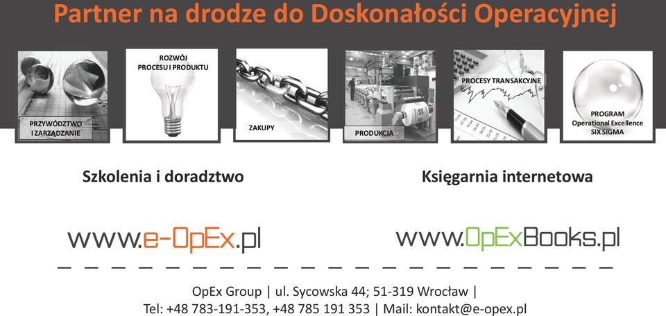 Excellence SIX SIGMA Szkolenia i doradztwo Księgarnia internetowa 32 OpEx Group ul.