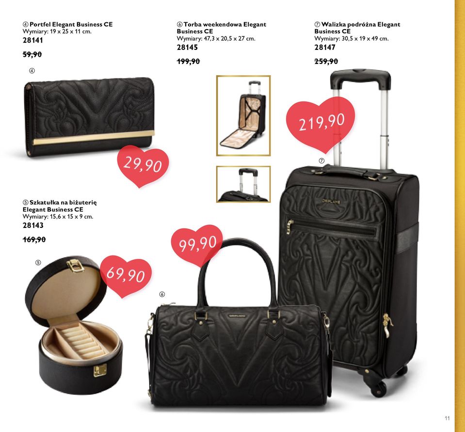 28145 199,90 259,90 Walizka podróżna Elegant Business CE Wymiary: 30,5 x 19 x 49