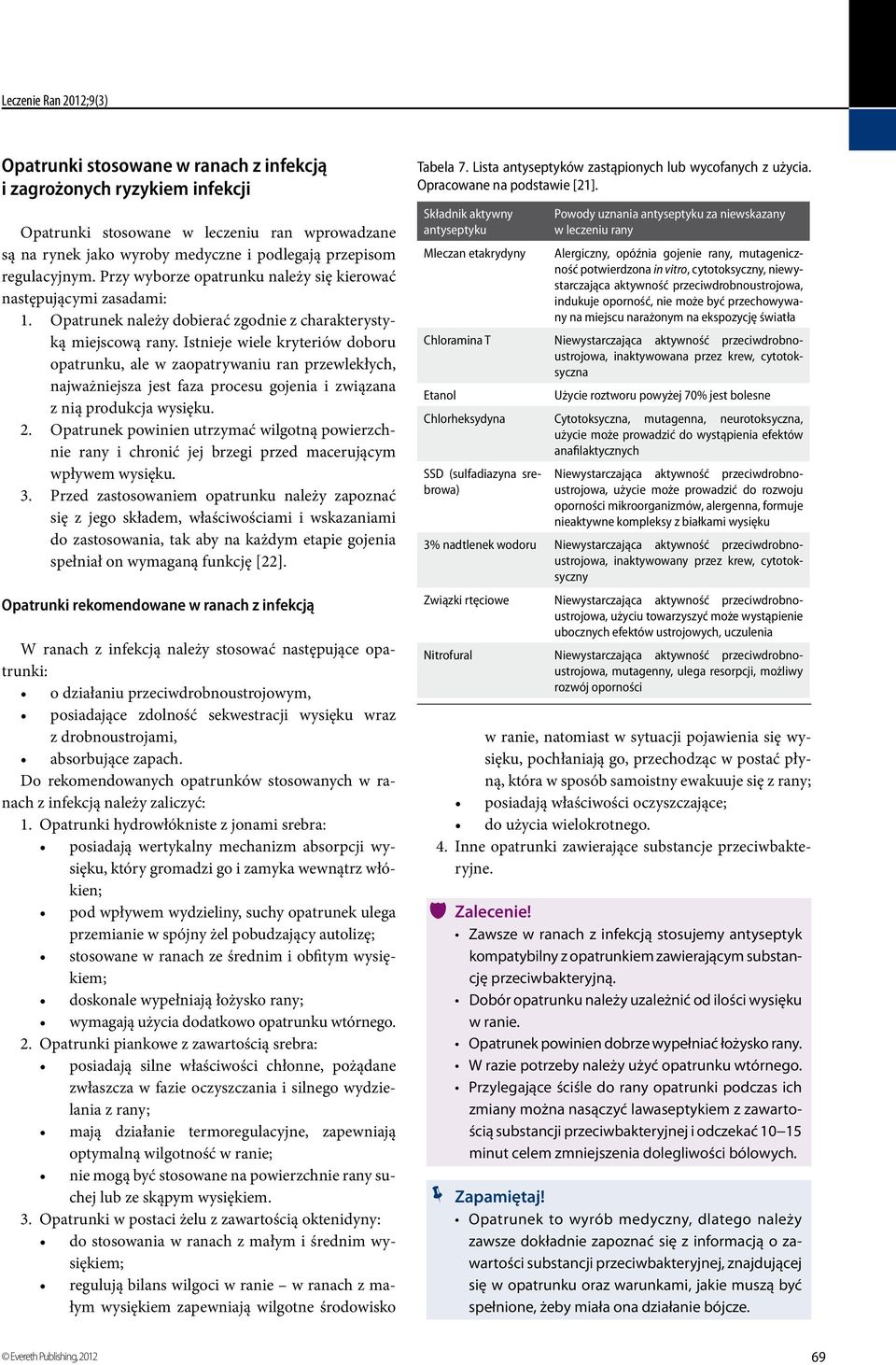 Istnieje wiele kryteriów doboru opatrunku, ale w zaopatrywaniu ran przewlekłych, najważniejsza jest faza procesu gojenia i związana z nią produkcja wysięku. 2.