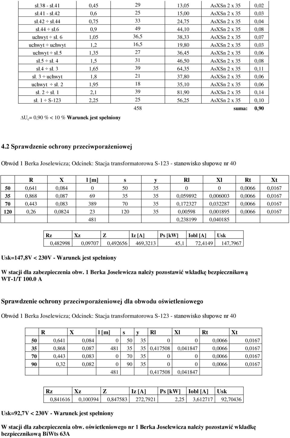 3 1,65 39 64,35 AsXSn 2 x 35 0,11 sł. 3 uchwyt 1,8 21 37,80 AsXSn 2 x 35 0,06 uchwyt sł. 2 1,95 18 35,10 AsXSn 2 x 35 0,06 sł. 2 sł. 1 2,1 39 81,90 AsXSn 2 x 35 0,14 sł.