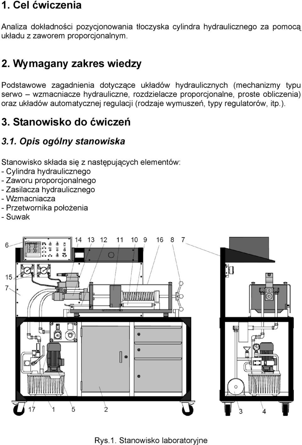 proste obliczenia) oraz układów automatycznej regulacji (rodzaje wymuszeń, typy regulatorów, itp.). 3. Stanowisko do ćwiczeń 3.1.