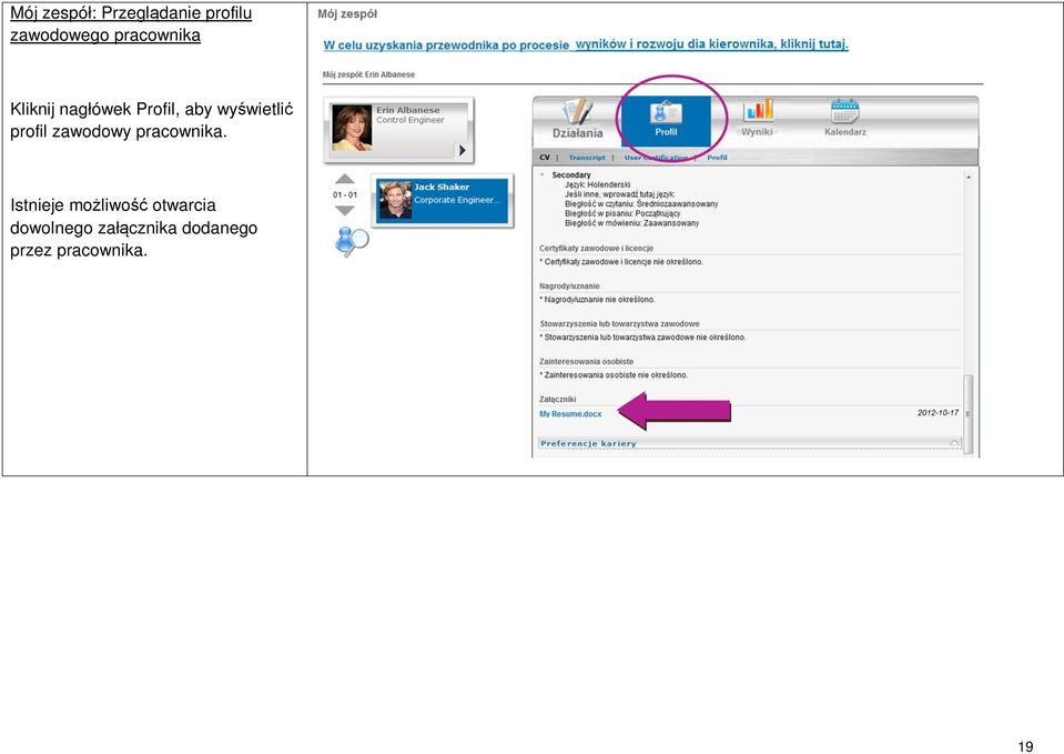 profil zawodowy pracownika.
