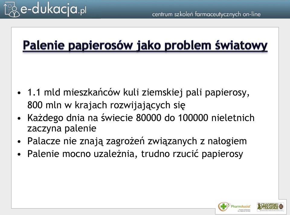 100000 nieletnich zaczyna palenie Palacze nie znają zagrożeń