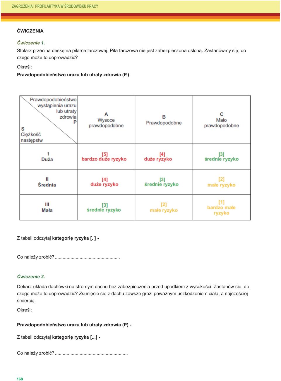 ... Ćwiczenie 2. Dekarz układa dachówki na stromym dachu bez zabezpieczenia przed upadkiem z wysokości. Zastanów się, do czego może to doprowadzić?