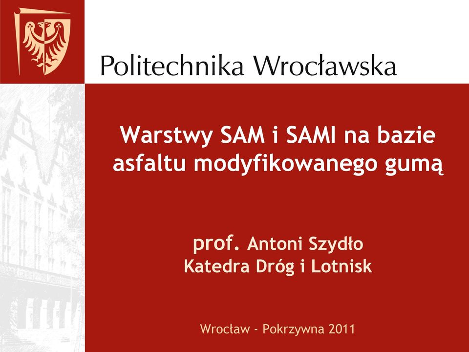 prof. Antoni Szydło Katedra