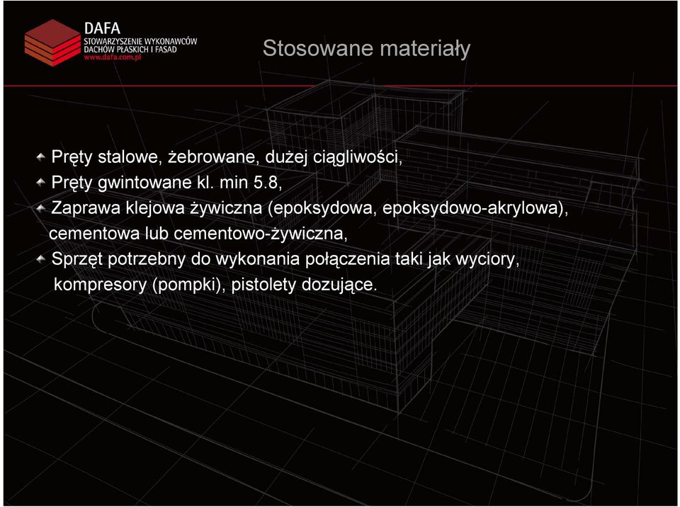 8, Zaprawa klejowa żywiczna (epoksydowa, epoksydowo-akrylowa),