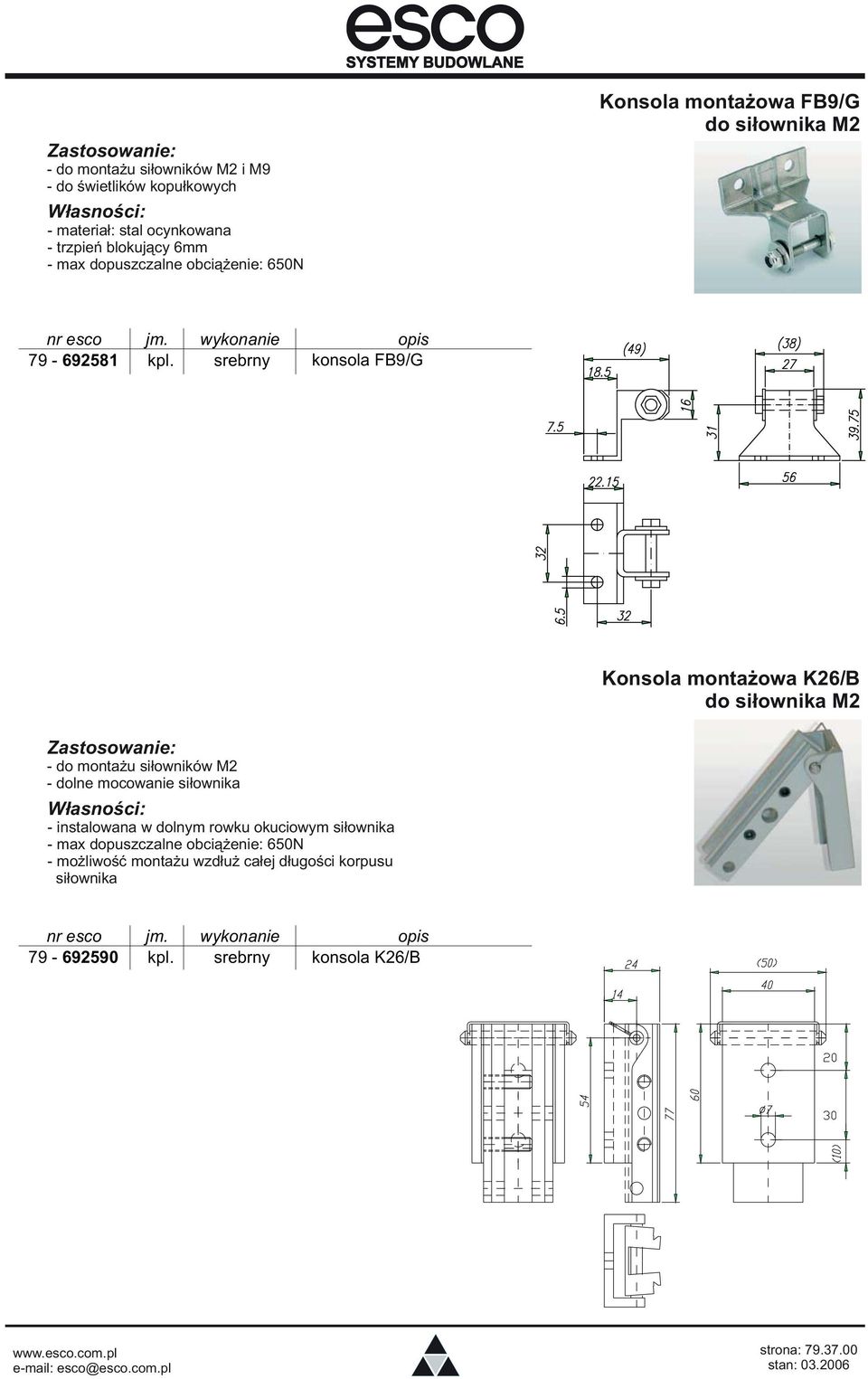 do siłownika M2 - do montażu siłowników M2 - dolne mocowanie siłownika - instalowana w dolnym rowku okuciowym siłownika - max